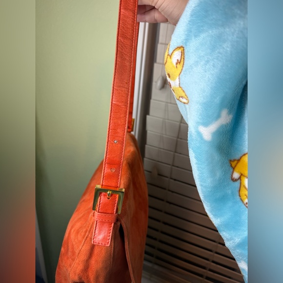 Fendi Mama Baguette Orange Suede Bag w/ Dustbag - Picture 9 of 11